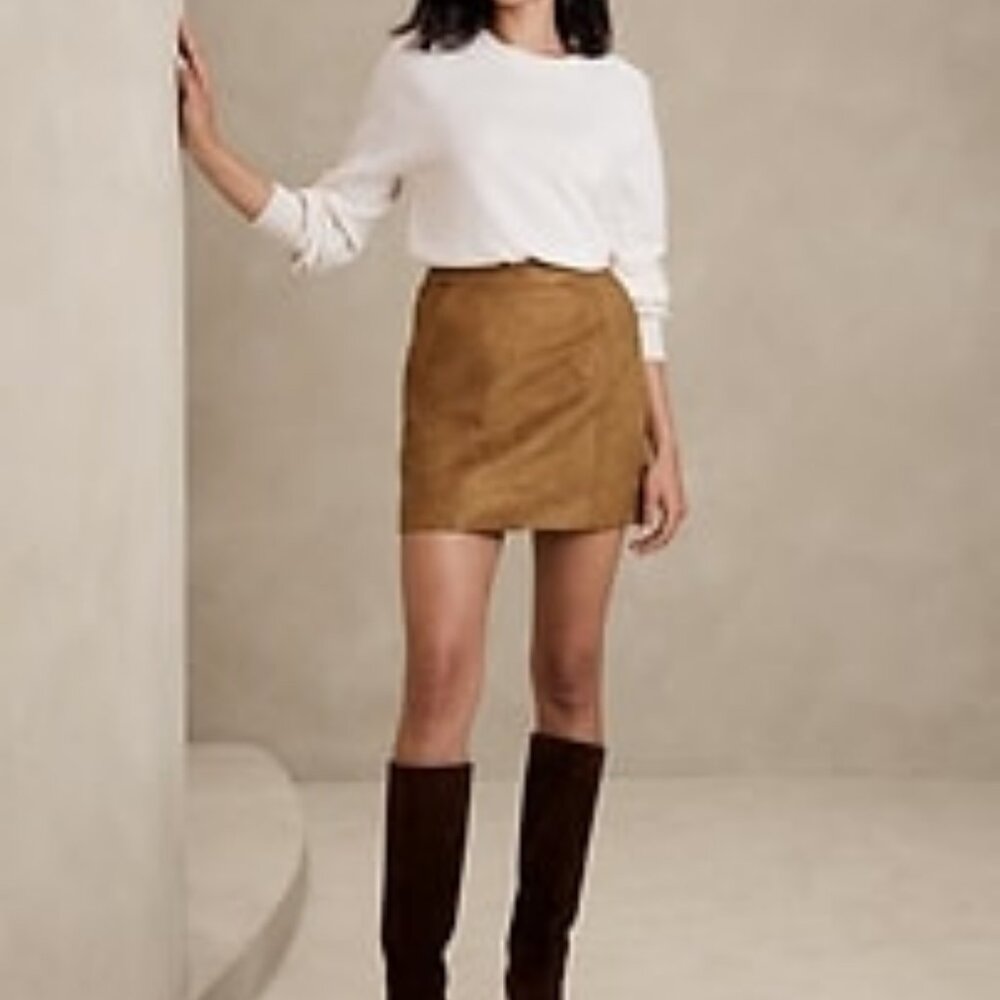Banana Republic Vegan Suede Mini Skirt Size 6